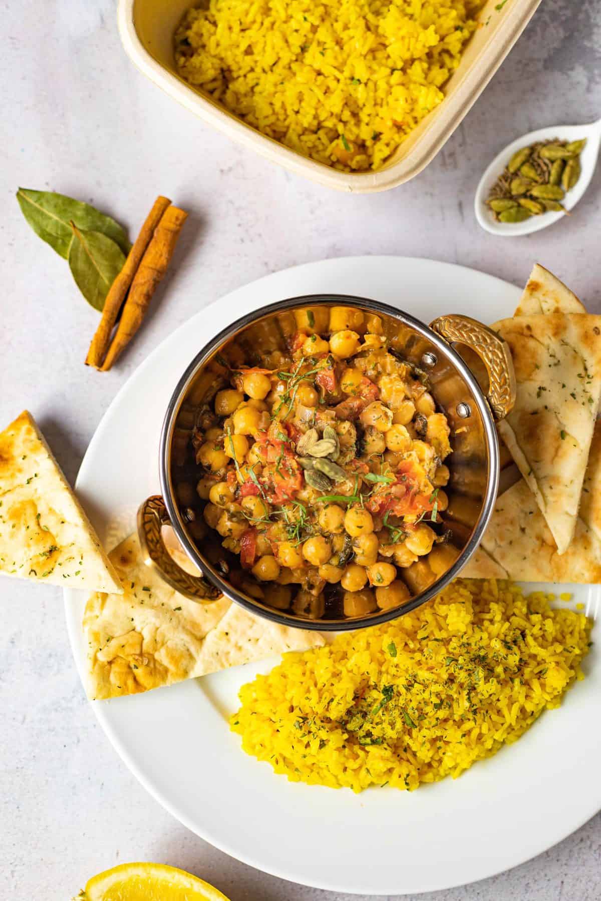 Pois chiches braisés & riz pilaf